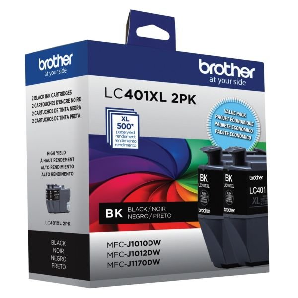 Brother LC401 Black High-Yield Ink Cartridges, Pack Of 2, LC401XL2PK (ODFN8582873) - Image 6
