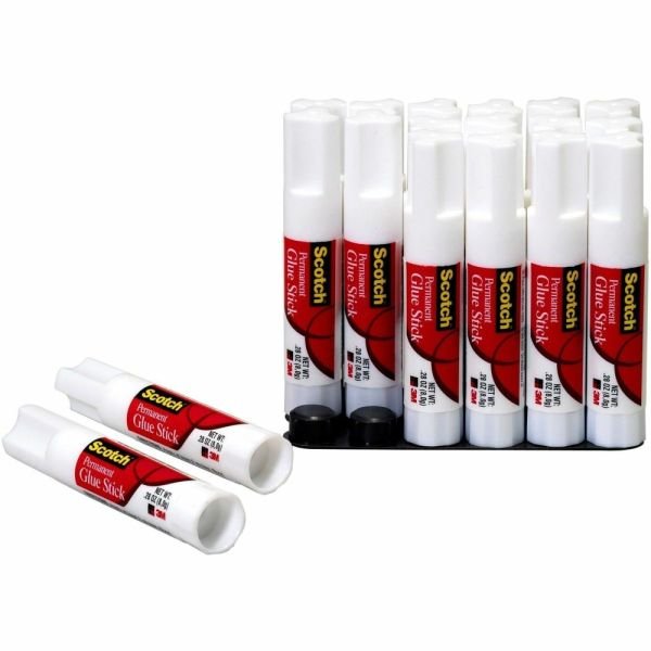 Scotch Glue Stick, .28 oz, 18-Pack - 0.28 oz - 18 / Pack - White (MMM600818)