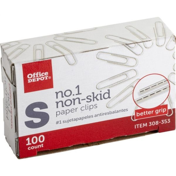 Non-Skid Paper Clips, No. 1, Small, Silver, Pack Of 10 Boxes, 100 Per Box, 1000 Total (ODFN308353) - Image 4