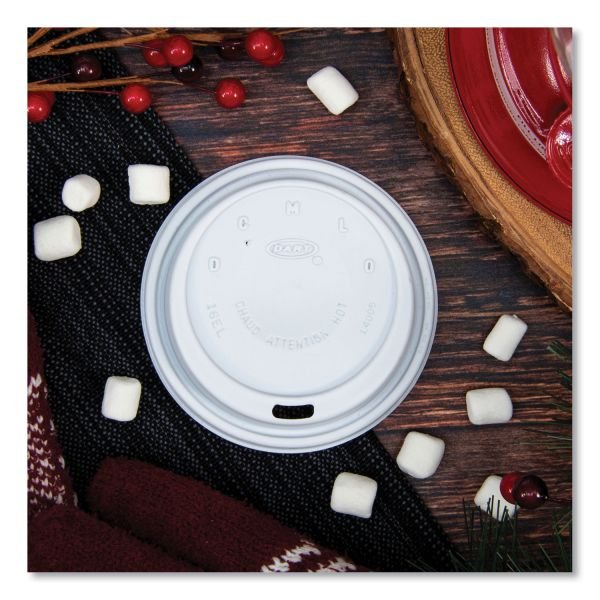 Dart Cafe G Cappuccino Dome Lids, For 12-24 Oz Cups, White, Case Of 1,000 (DCC16EL) - Image 9