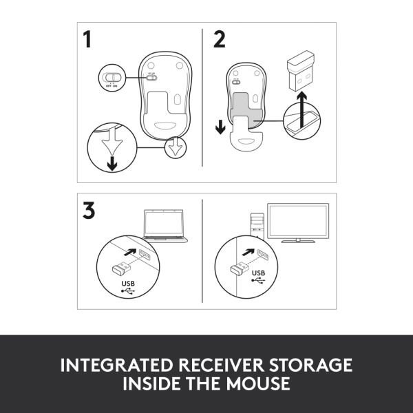 Logitech M185 Ambidextrous Wireless Mouse, Swift Gray (LOG910002225) - Image 14