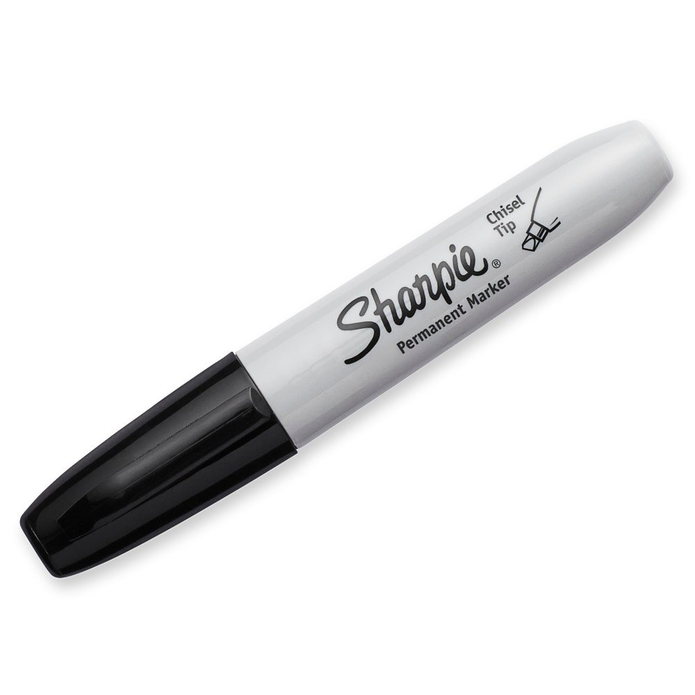 Sharpie Permanent Markers, Chisel Tip, Black Ink, Pack Of 12 Markers (SAN38201) - Image 5