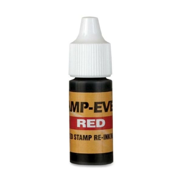 Stamp-Ever Pre-inked Stamp Ink Refill - 1 Each - Red Ink - 0.24 fl oz - Plastic (USS5028)