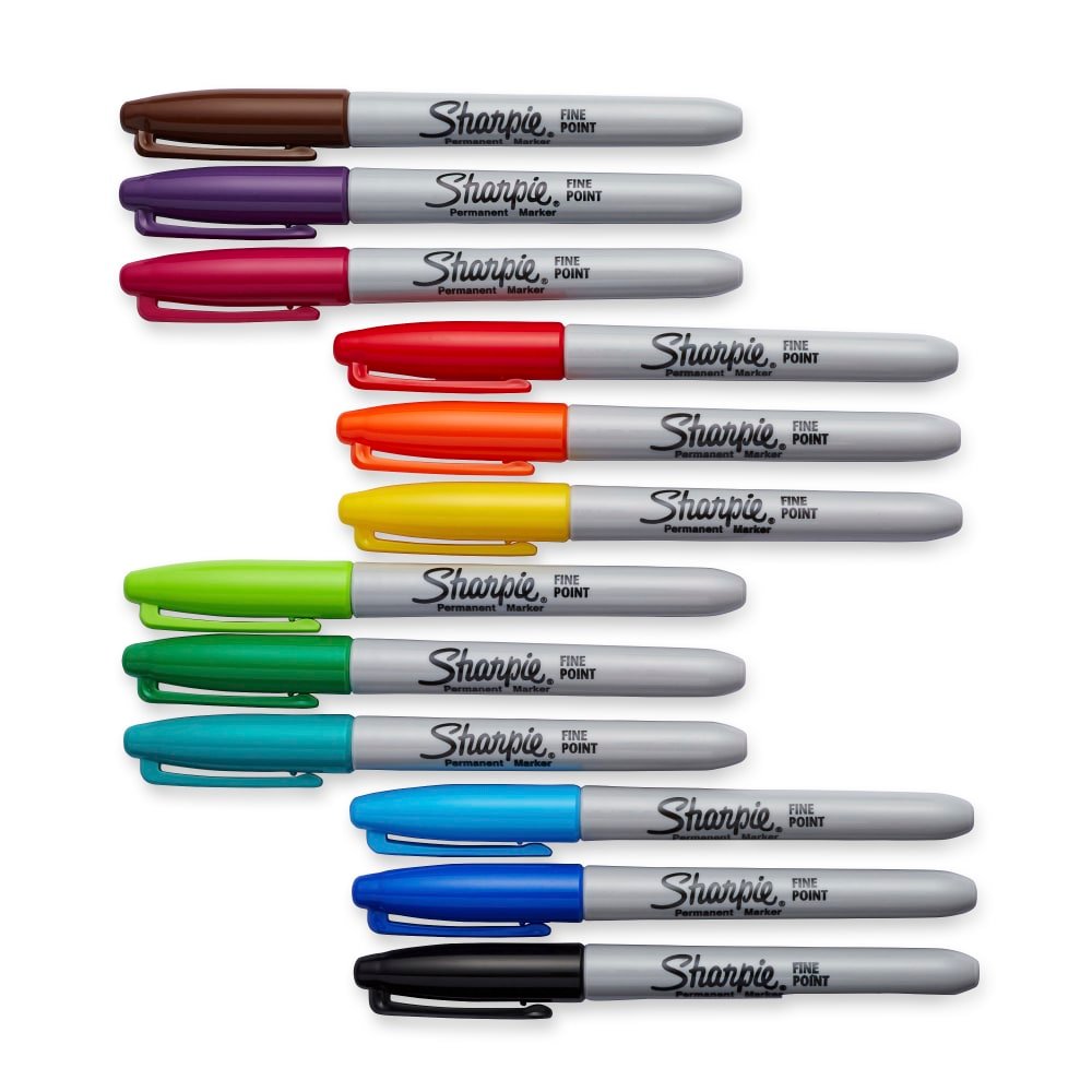 Sharpie Permanent Fine-Point Markers, Assorted Colors, Pack Of 12 Markers (ODFN925531) - Image 7