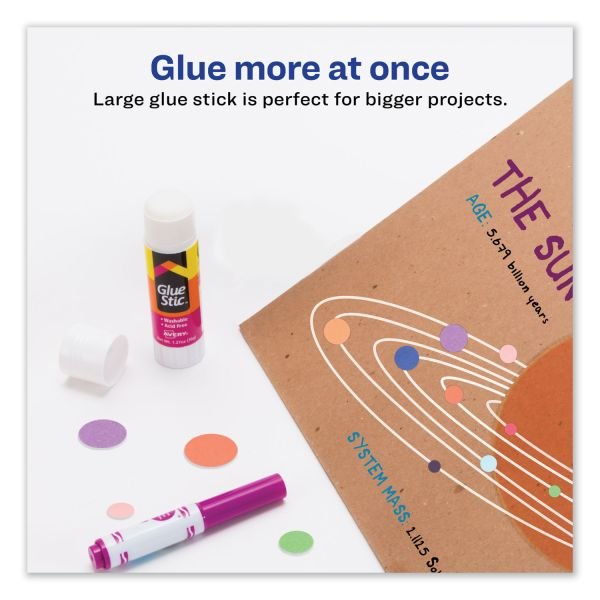 Avery Permanent Glue Stic, Washable, Non-Toxic, 1.27oz, 6 Total Glue Sticks (AVE98073) - Image 7