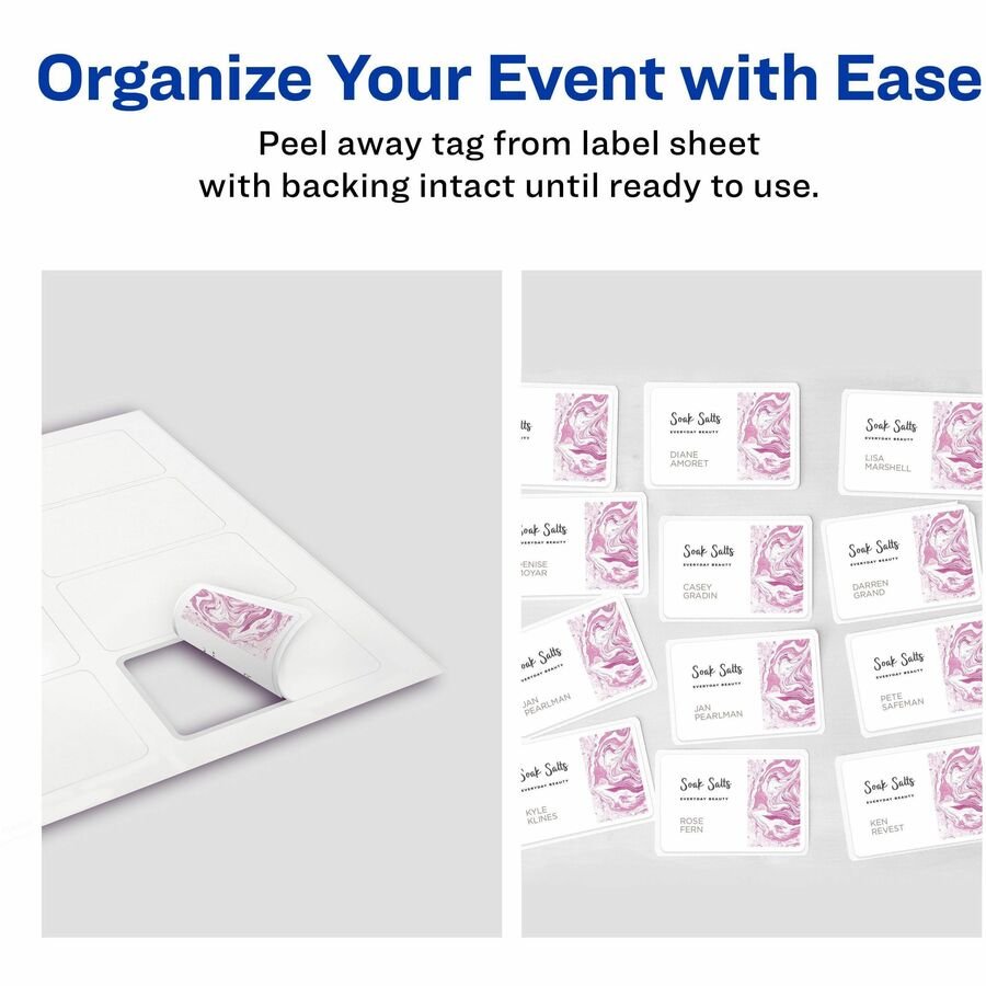 Avery Flexible Name Badge Labels, 5395, 2 1/3" x 3 3/8", White, Box Of 400 (AVE5395) - Image 4