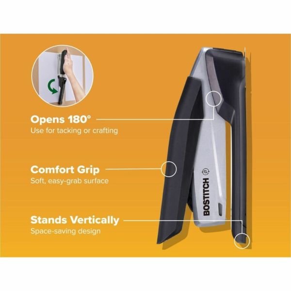 Bostitch InPower One-Finger Eco-Friendly Desktop Stapler, 25-Sheet Capacity, Black/Gray (ACI1100) - Image 10