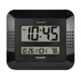 Sharp Digital Auto Time Set Wall Clock, 8" x 7", Black (ODFN185029)