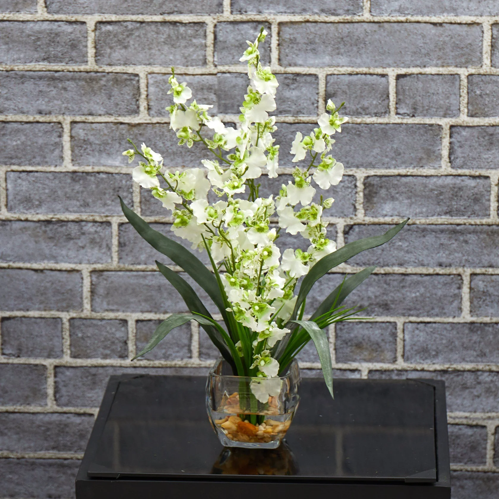 Dancing Lady Orchid Liquid Illusion Silk Flower Arrangement (1119-GR) - Image 5