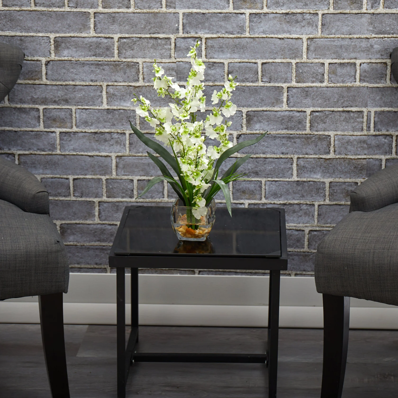 Dancing Lady Orchid Liquid Illusion Silk Flower Arrangement (1119-GR) - Image 7