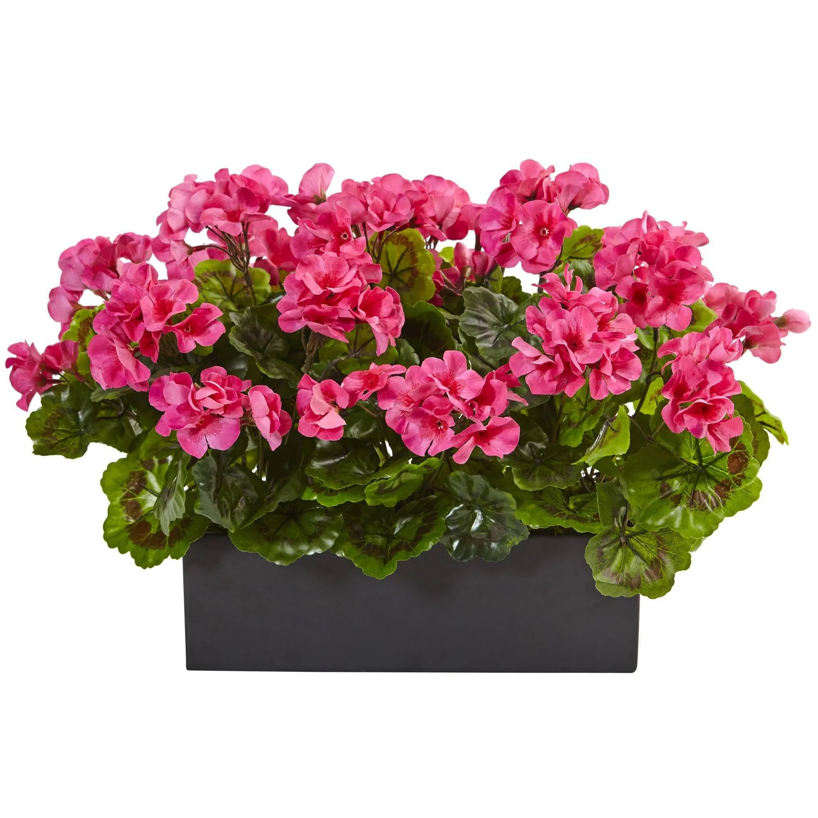Artificial Geranium in Rectangular Planter UV Resistant (Indoor/Outdoor) (6949-BU)