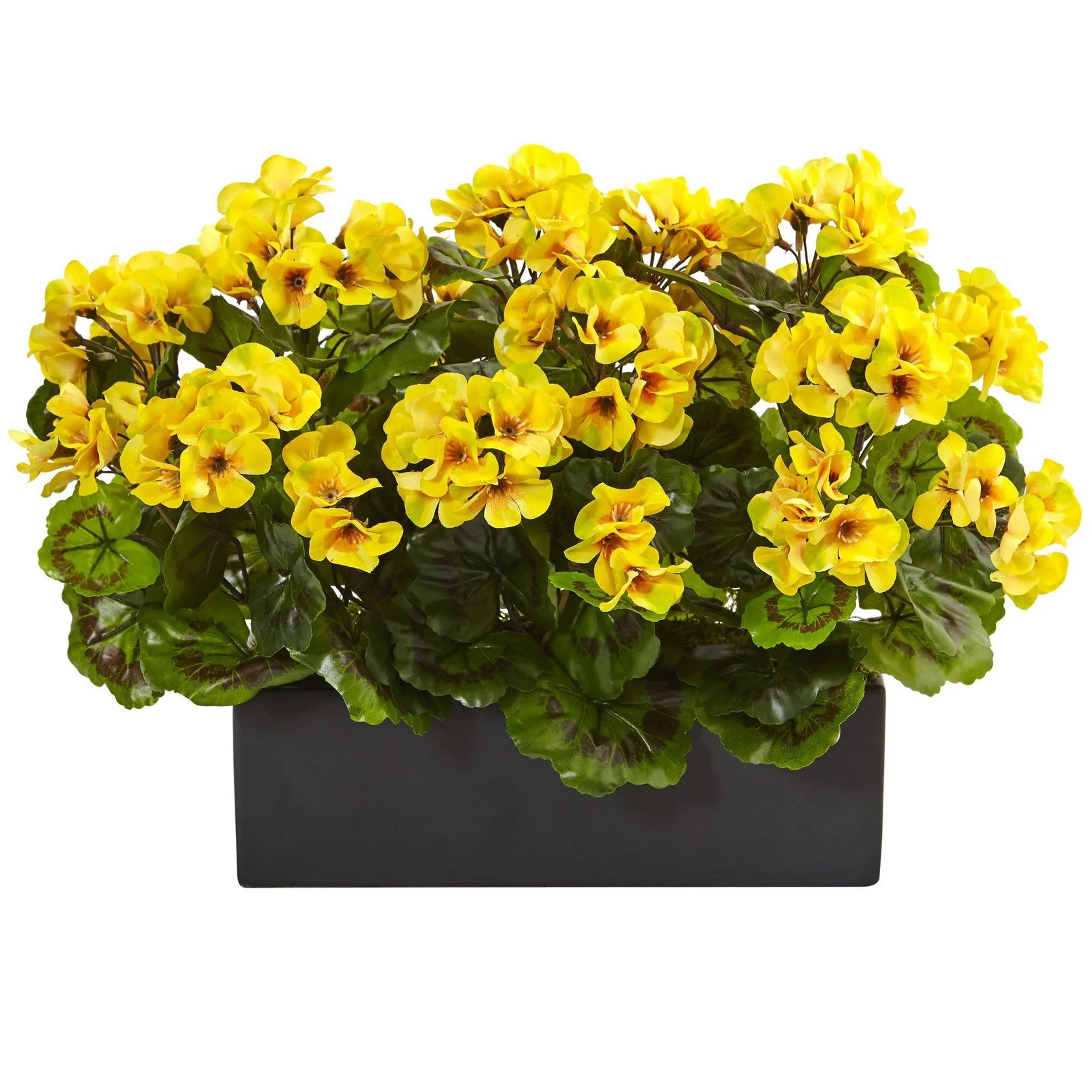 Artificial Geranium in Rectangular Planter UV Resistant (Indoor/Outdoor) (6949-BU) - Image 2