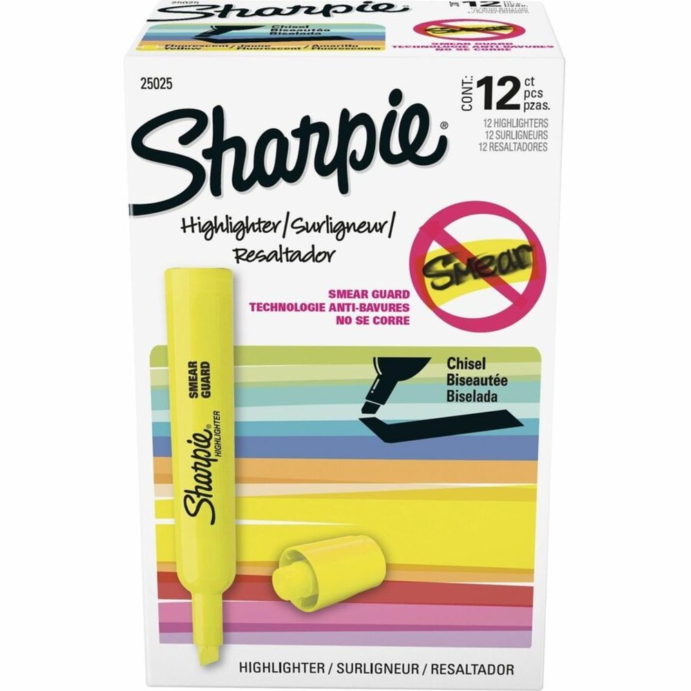 Sharpie Tank Highlighters, Chisel Tip, Fluorescent Yellow, 12 Count (SAN25025) - Image 9