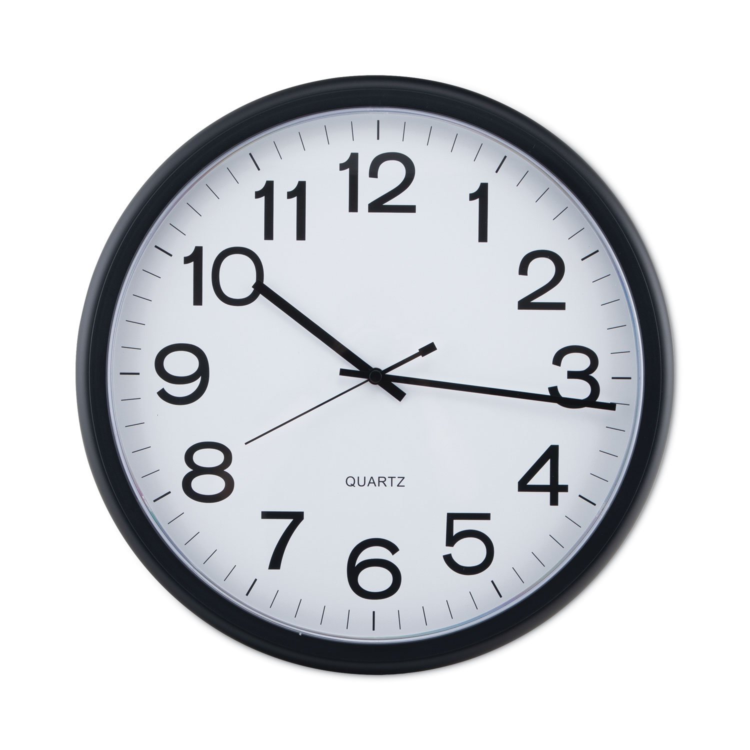 Universal Round Wall Clock, 13.5" Overall Diameter, Black Case, 1 AA (sold separately) (UNV11641)