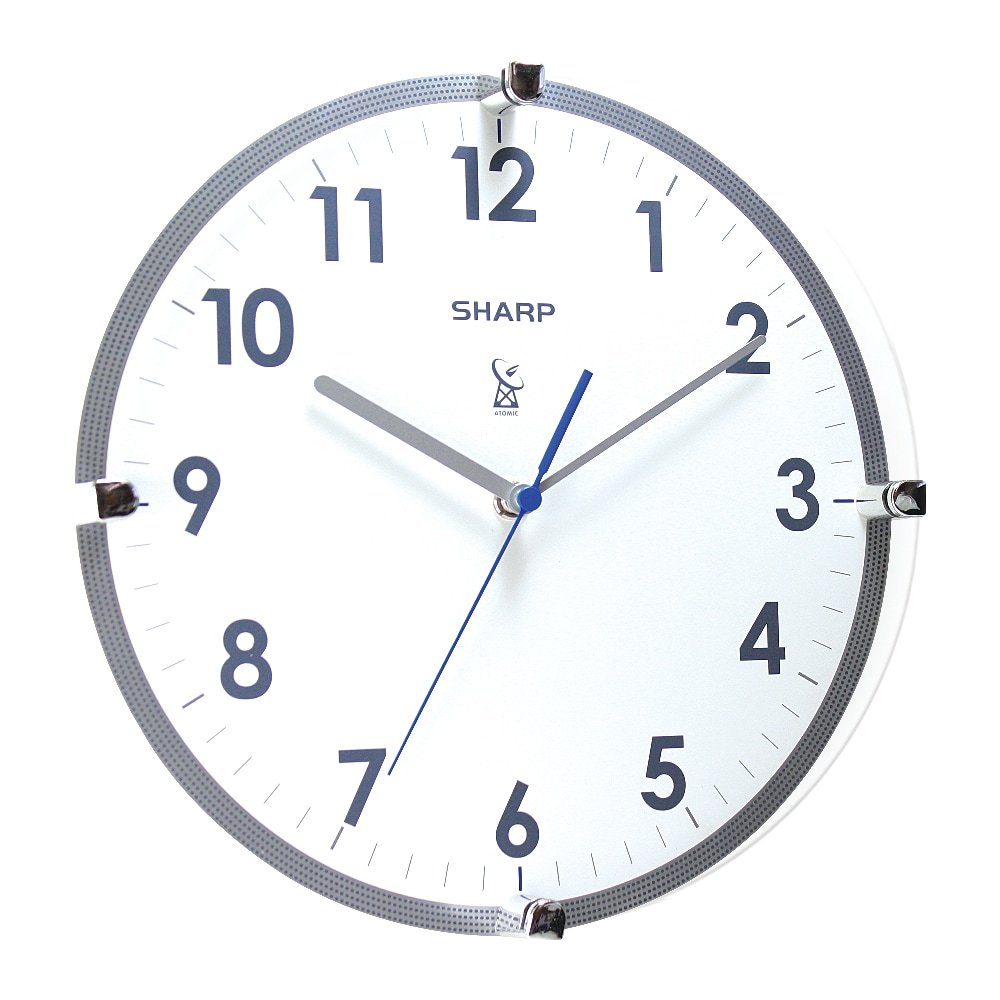 Sharp Atomic Round Wall Clock, 11", White/Silver (ODFN548024) - Image 3