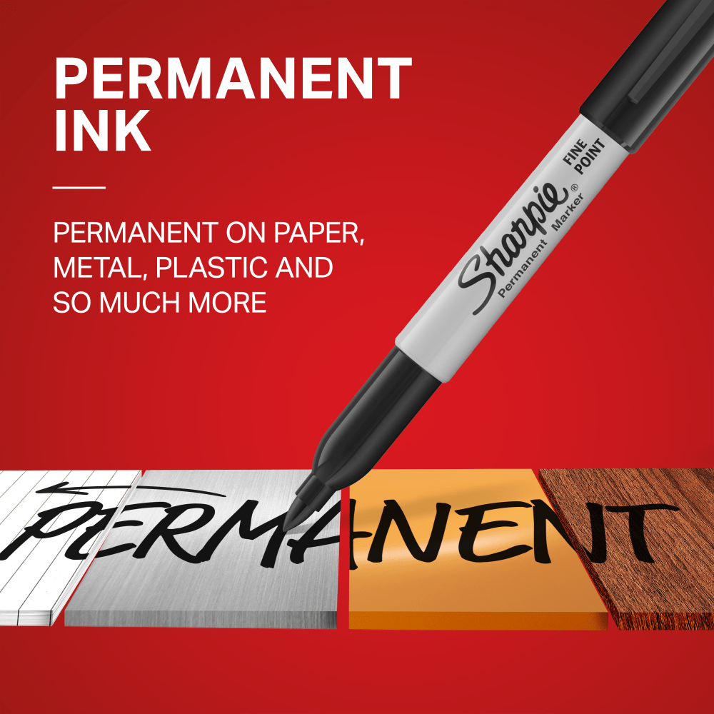 Sharpie Permanent Fine-Point Markers, Black, Pack Of 2 Markers (SAN30162PP) - Image 5