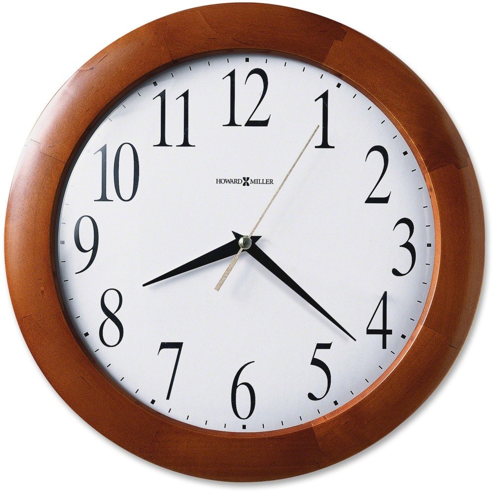 Howard Miller Corporate Wall Clock - Analog - Quartz - White Main Dial - Cherry/Wood Case - Cherry Finish (MIL625214) - Image 2