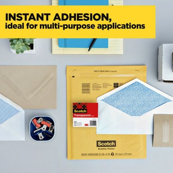 Scotch Transparent Tape, 24 Tape Rolls, 3/4 in x 1000 in, Home Office Supplies and School Supplies for College and Classrooms (MMM600K24) - Image 2