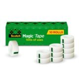 Scotch Magic Tape, Invisible, 10 Tape Rolls, 3/4 in x 1000 in, Home Office Supplies and School Supplies for College and Classrooms (MMM810P10K)