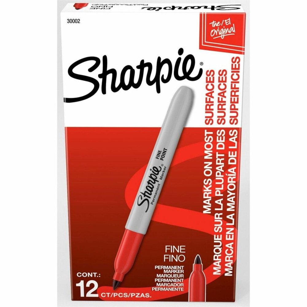 Sharpie Permanent Fine-Point Markers, Red, Pack Of 12 Markers (SAN30002) - Image 9
