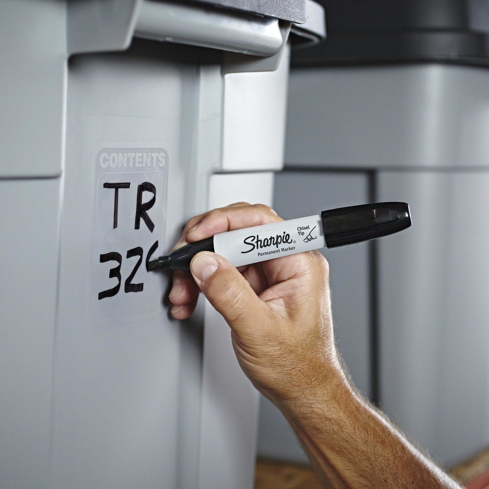 Sharpie Permanent Markers, Chisel Tip, Black Ink, Pack Of 12 Markers (SAN38201) - Image 7