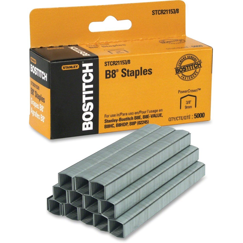 Bostitch B8 PowerCrown Premium Staples, 3/8" Size, Box Of 5,000 (BOSSTCR211538) - Image 4
