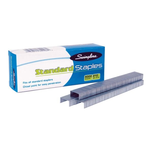 Swingline Standard Staples, 1/4", Full Strip, Box Of 5,000 (SWI35108)