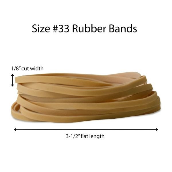 Rubber Bands, #33, 3-1/2" x 1/8", Crepe, 1-Lb Bag (ODFN855883) - Image 3