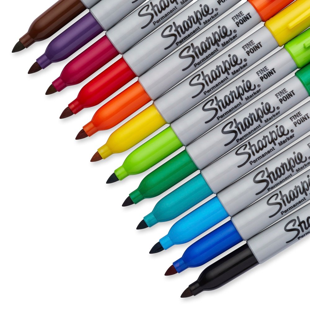 Sharpie Permanent Fine-Point Markers, Assorted Colors, Pack Of 12 Markers (ODFN925531) - Image 2
